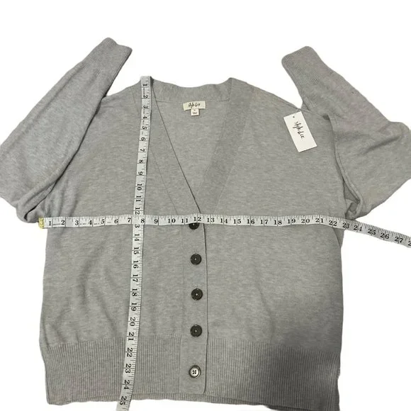 STYLE & CO Cropped Button gray Cardigan size varius casual NWT - Picture 5 of 9